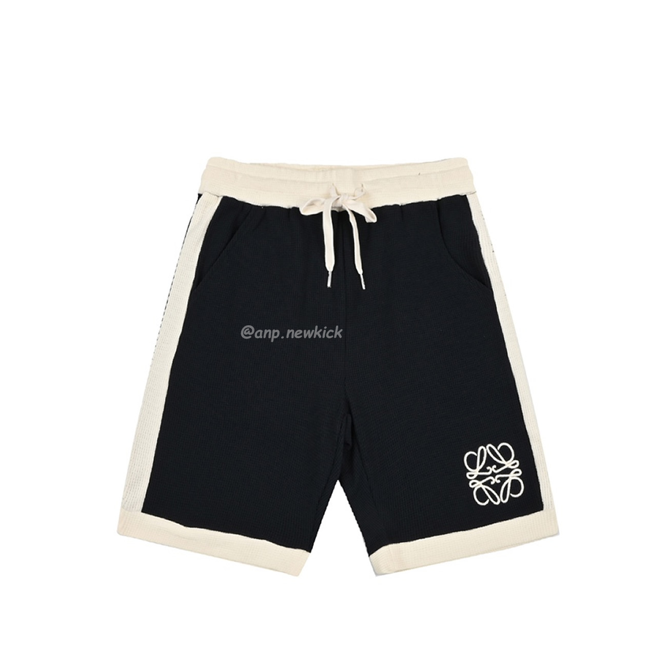 Loewe 24ss Embroidered Logo Color Blocking Waffle Shorts (2) - newkick.app